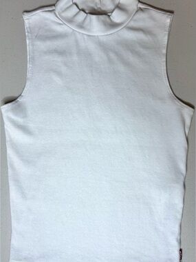 Levi’s White Sleeveless Mock Neck Top NWOT Size Small